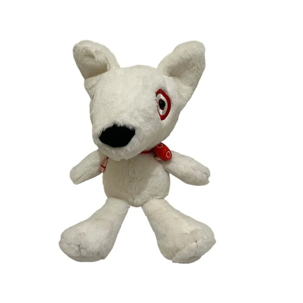 Target Bullseye Spot White Red Dog Backpack Plush 15